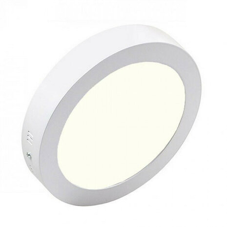 LED Downlight - Opbouw Rond 18W - Natuurlijk Wit 4200K - Mat Wit Aluminium - &Oslash;225mm