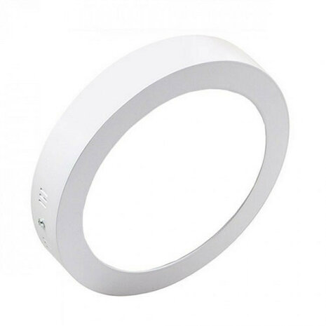 LED Downlight - Opbouw Rond 18W - Helder/Koud Wit 6000K - Mat Wit Aluminium - &Oslash;225mm