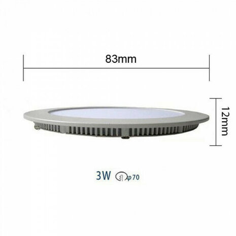 HOROZ  LED Downlight Slim - Inbouw Rond 3W - Warm Wit 2700K - Mat Wit Aluminium - &Oslash;83mm