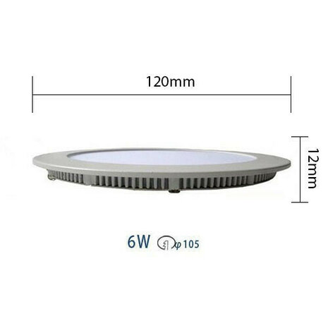 HOROZ  LED Downlight Slim - Inbouw Rond 6W - Warm Wit 2700K - Mat Wit Aluminium - &Oslash;120mm