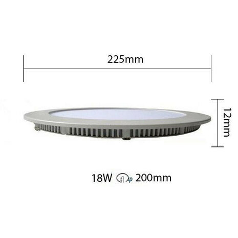 LED Downlight Slim - Inbouw Rond 18W - Warm Wit 2700K - Mat Wit Aluminium - &Oslash;225mm