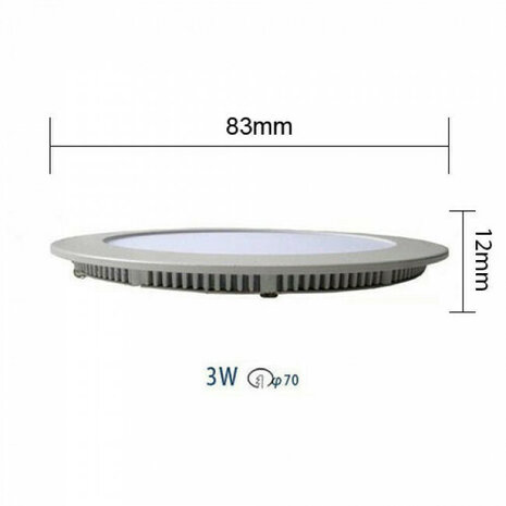 LED Downlight Slim - Inbouw Rond 3W - Daglicht Wit 4200K - Mat Zwart Aluminium - &Oslash;83mm