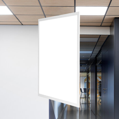 LED Paneel - 60x60 - Helder/Koud Wit 6500K - 40W - Inbouw - Vierkant - Backlight - Flikkervrij - Mat Wit - Aluminium