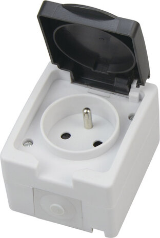 HOROZ  Buitenstopcontact - Opbouw - Enkel - Geaard - Waterdicht IP54 | Belgi&euml;