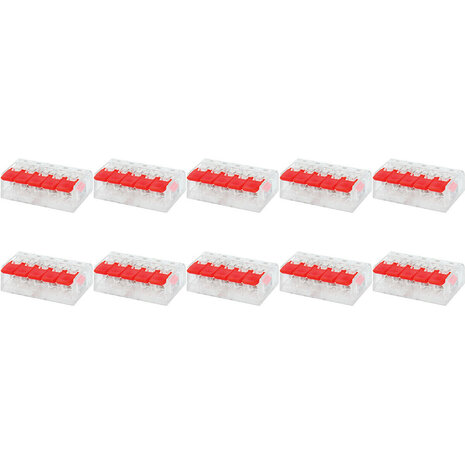 Lasklem Set 10 Stuks - 5 Polig met Klemmetjes - Rood