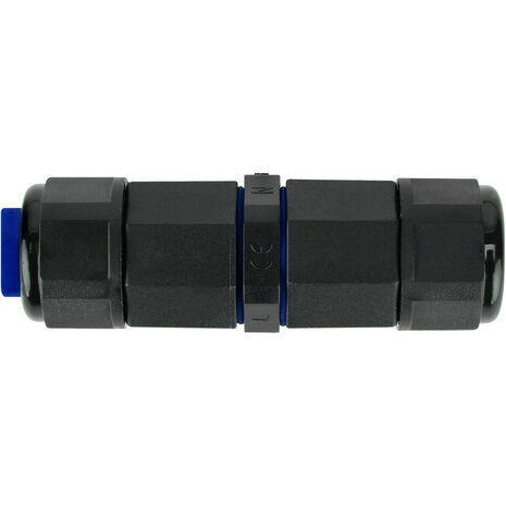 Kabelverbinder - Rechte Connector - Waterdicht IP68 - 3 Aderig - Zwart