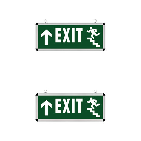 LED Noodverlichting Exit - 2 Pack - Omhoog - Hangend - 3W