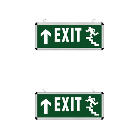 LED Noodverlichting Exit - 2 Pack - Omhoog - Hangend - 3W