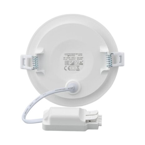 Braytron - LED Downlight Slim - Inbouw Rond 6W - Daglicht Wit 4200K - Mat Wit Aluminium - &Oslash;128mm - IP40