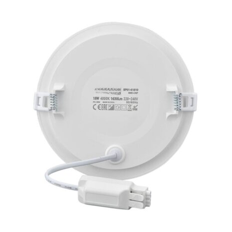 LED Downlight Slim - Inbouw Rond 18W - Daglicht Wit 4200K - Mat Wit Aluminium - &Oslash;229mm - IP40