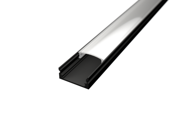 LED Strip Profiel - Zwart Aluminium - 1 Meter - 17.1x8mm - Opbouw
