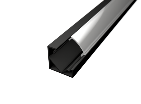 LED Strip Profiel - Zwart Aluminium - 1 Meter - 18.5x18.5mm - Hoekprofiel