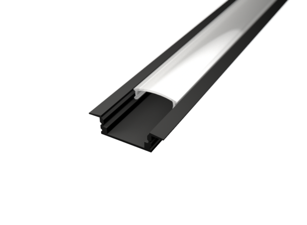 LED Strip Profiel - Zwart Aluminium - 1 Meter - 25x7mm - Inbouw