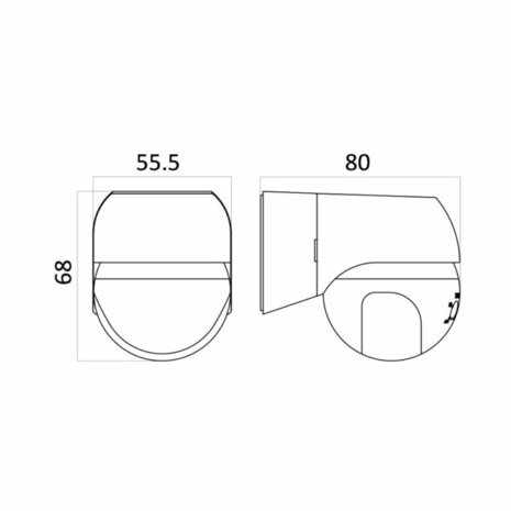 Bewegingssensor - Opbouw Rond - Mat Wit - Kunststof - 180&deg; 800W