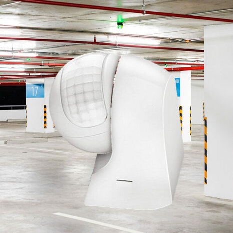Bewegingssensor - Opbouw Rond - Mat Wit - Kunststof - 180&deg; 800W