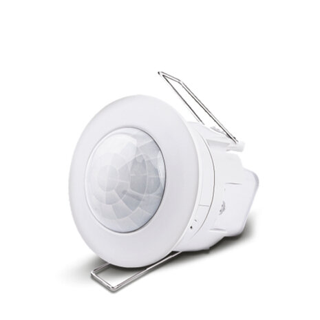 Bewegingssensor - PIR PLAFONDSENSOR - Inbouw Rond - Mat Wit Kunststof - 360&deg; 1200W