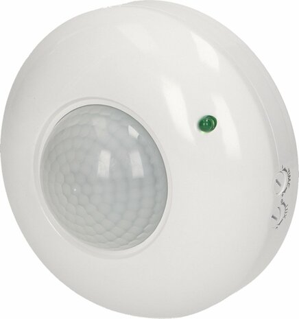 PIR Bewegingsmelder /Bewegingssensor 360&deg; nominale belasting 1200W; IP20; werkt met LED&#039;s; detectiebereik 360 graden; wit