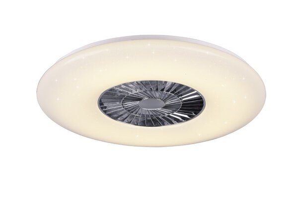 Reality Visby Plafond Ventilator d:60cm wit/chroom met LED 3000-6500k  &Oslash;: 75