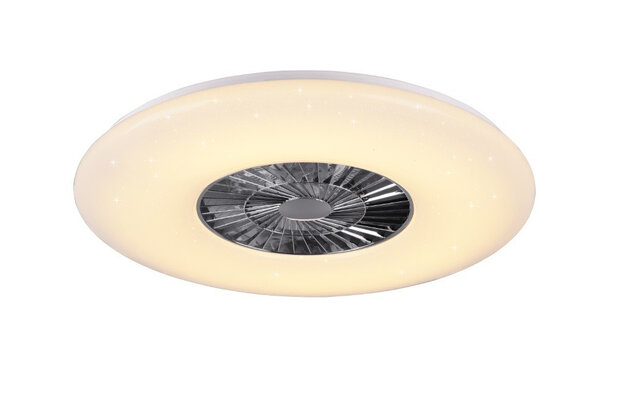 Reality Visby Plafond Ventilator d:60cm wit/chroom met LED 3000-6500k  &Oslash;: 75