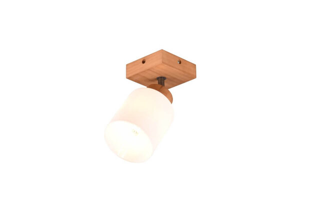 Reality - Assam - Wandspot - Wandverlichting - E14 Fitting - Vierkant - Bruin - Hout