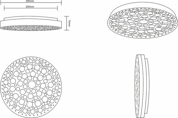 Reality Chizu - LED Plafondlamp - Plafondverlichting - 11W - Natuurlijk Wit 4000K - Rond - Wit - Kunststof