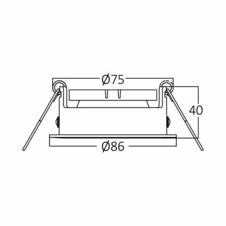 Inbouwspots - Rond Inbouw spot - Mat Zwart - &Oslash; 86 mm - Geschikt voor LED