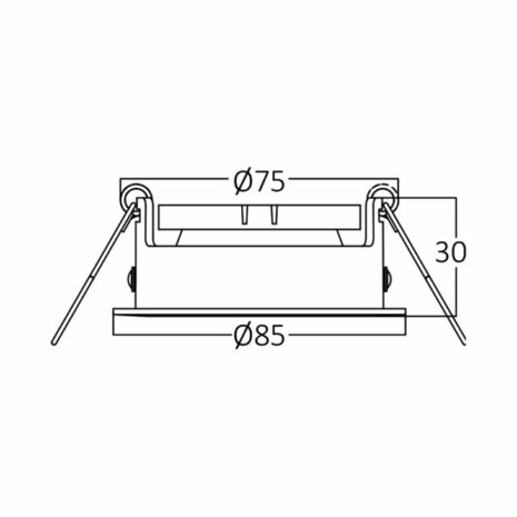 Inbouwspots - Rond Inbouw spot - Wit/Zwart - &Oslash; 85 mm - Geschikt voor LED