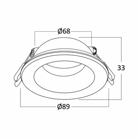 Inbouwspots - Rond Inbouw spot - Wit - &Oslash; 89 mm - Geschikt voor Badkamer - IP54