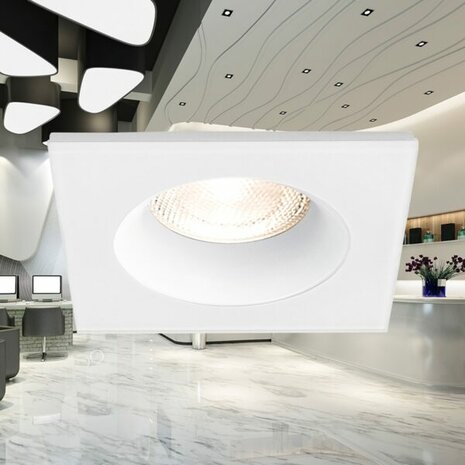 inbouwspots - Vierkant Inbouw spot - Wit - 89mm - Geschikt voor Badkamer - IP54