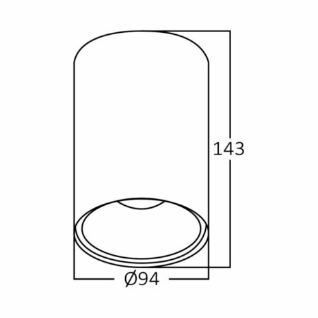 Downlight - Opbouw Rond - GU10 Fitting - Mat Wit Aluminium - &Oslash;94mm