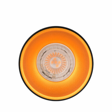 Downlight - Opbouw Rond - GU10 Fitting - Mat Zwart/Goud Aluminium - &Oslash;94mm