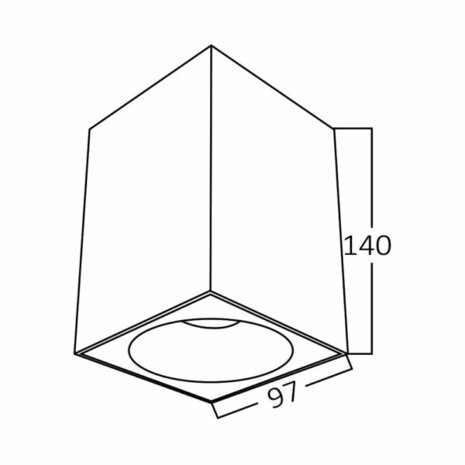 Downlight - Opbouw Vierkant - GU10 Fitting - Mat Wit Aluminium - 97mm