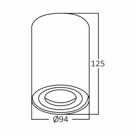 Downlight - Opbouw Rond - GU10 Fitting - Mat Zwart Aluminium - &Oslash;94mm