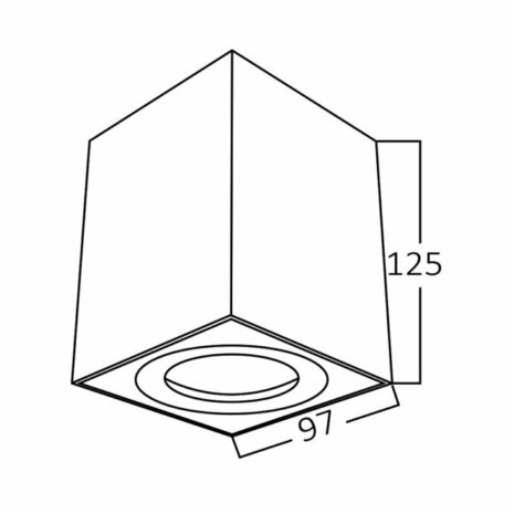 Downlight - Opbouw Vierkant - GU10 Fitting - Mat Wit Aluminium - 97mm