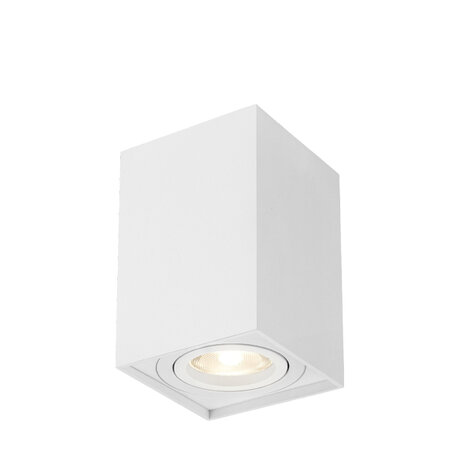 Downlight - Opbouw Vierkant - GU10 Fitting - Mat Wit Aluminium - 97mm