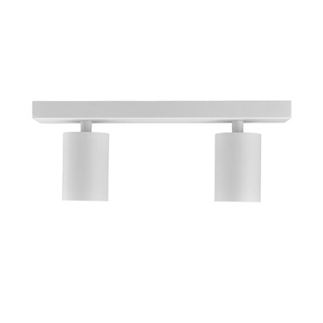 Plafondspot - GU10 Fitting - 2-lichts - Rond - Mat Wit - Kantelbaar - Aluminium