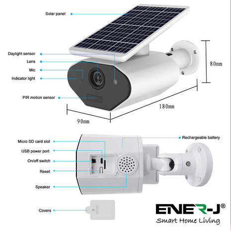 Smart Solar Powered Wireless Outdoor IP Camera 1080P