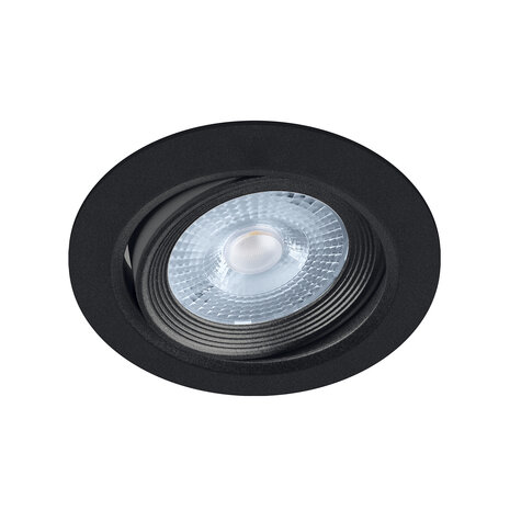 LED Spot - Moni Led - Inbouwspot - 5W - CCT - Warm /Daglicht / Koud Wit - 3000 /4000 / 6000K - Mat Zwart - Rond - Kantelbaar