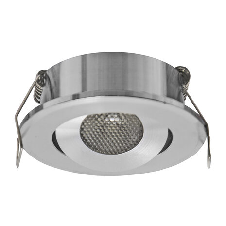LED Veranda Spot Verlichting - Mini Spot -  1.5W - Natuurlijk Wit 4200K - Vierkant - Chroom - Aluminium - IP44