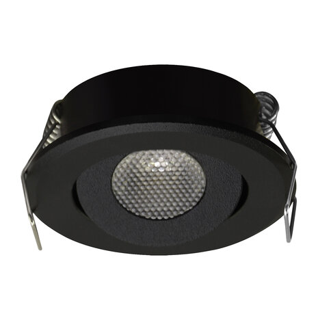 LED Veranda Spot Verlichting - Mini Spot -  1.5W - Natuurlijk Wit 4200K - Vierkant - Zwart- Aluminium - IP44