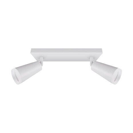 Plafondspot - GU10 Fitting - 2-lichts - Rond - Mat Wit - Kantelbaar - Aluminium - Acrylic