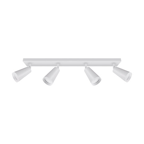 Plafondspot - GU10 Fitting - 4-lichts - Rond - Mat Wit - Kantelbaar - Aluminium - Acrylic