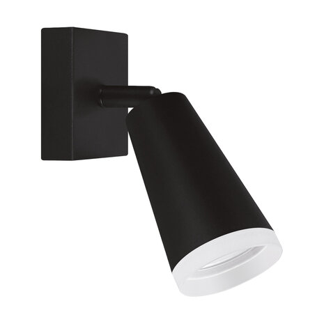 Plafondspot - GU10 Fitting - 1-lichts - Rond - Mat Zwart - Kantelbaar - Aluminium - Acrylic