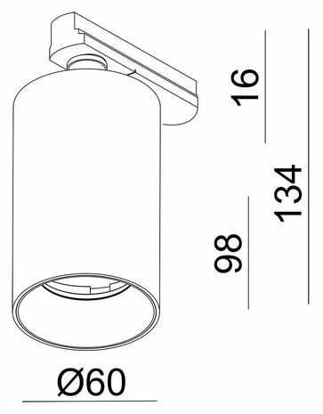 Track system 3-Phases 230V Can - GU10 Fitting - Zwart