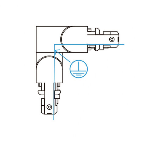 2-fase hoekverbinder Duoline aarde links Zwart