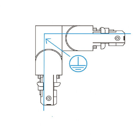 2-fase hoekverbinder Duoline aarde rechts Zwart