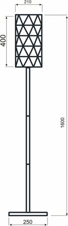Deko-Light Asterope linear, Vloerlamp - E27, 1x max. 40,00 W - Zwart