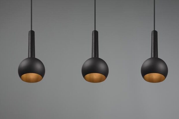 CINQUE Hanglamp Ciliana 3-lichts Zwart