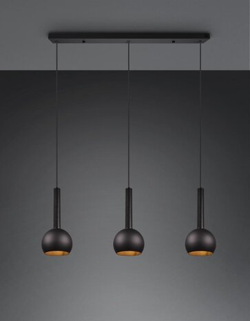 CINQUE Hanglamp Ciliana 3-lichts Zwart