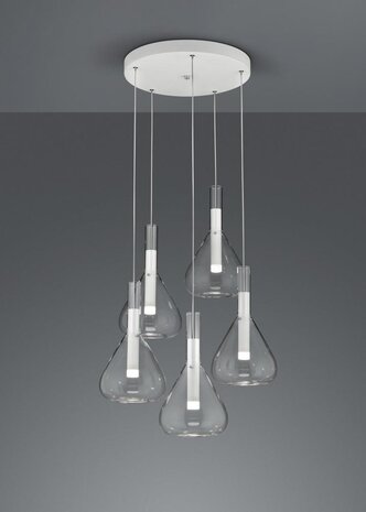 CINQUE Hanglamp Cipera 5-lichts Wit